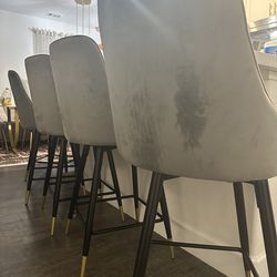 Swivel counter stools in grey