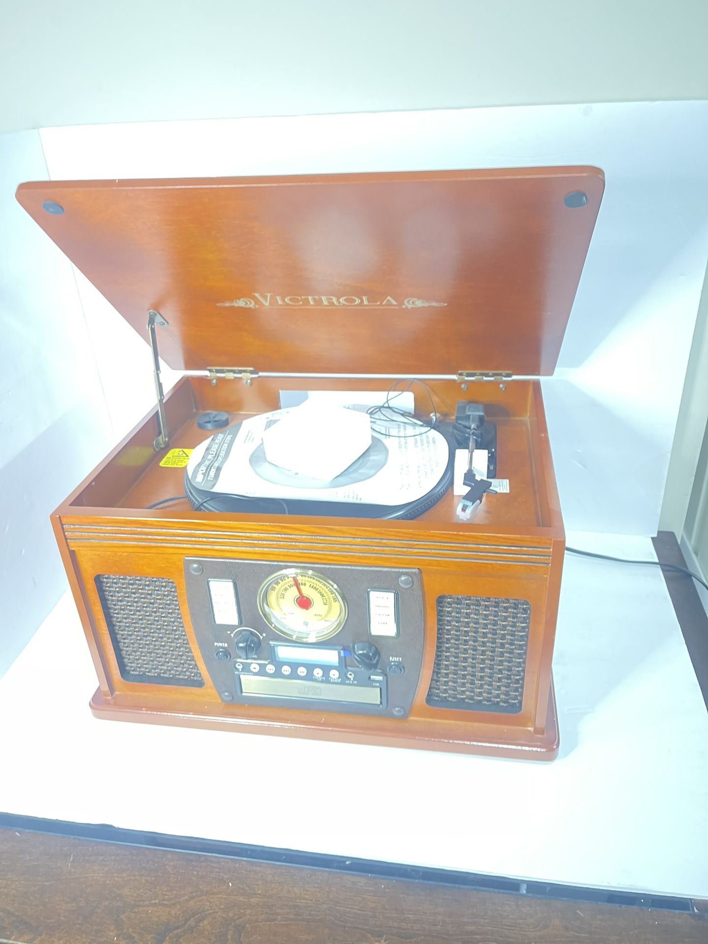 Victrola VTA-600B 8-in-1 Bluetooth Wooden Record Player