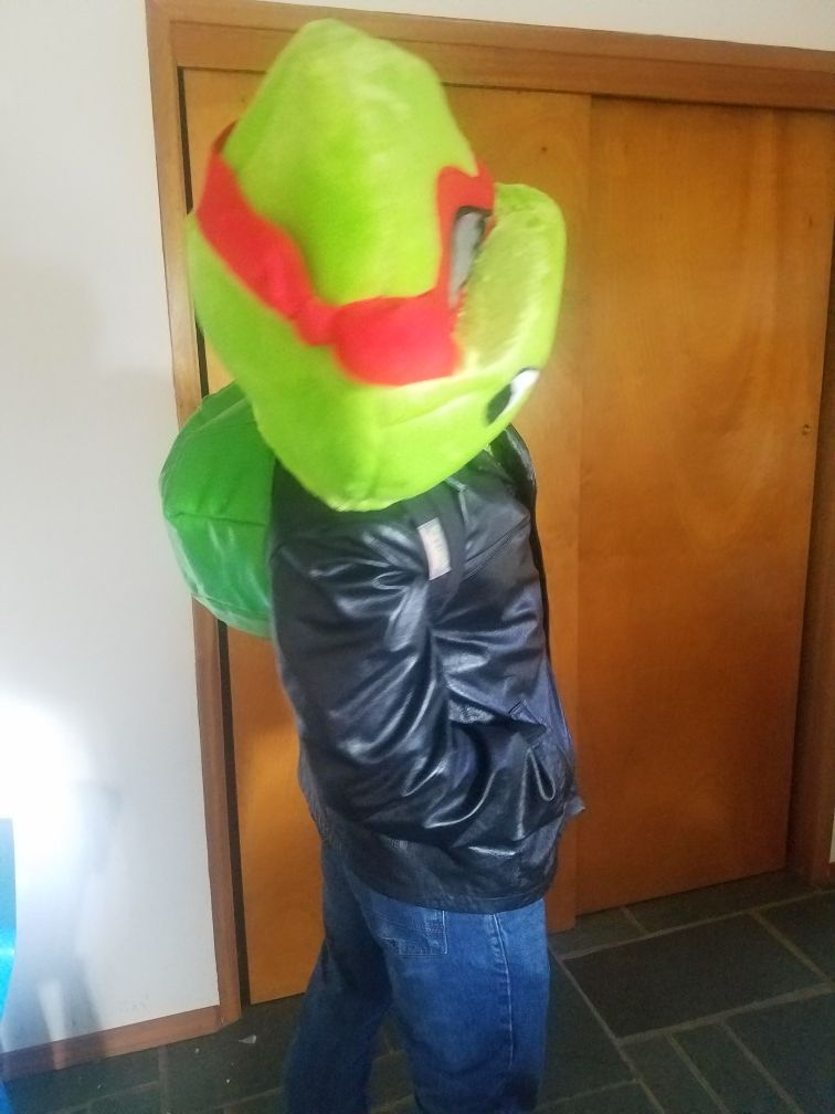 Tmnt Raphael custom Halloween Costume discontinued head & wilsons leather jacket for Sale in