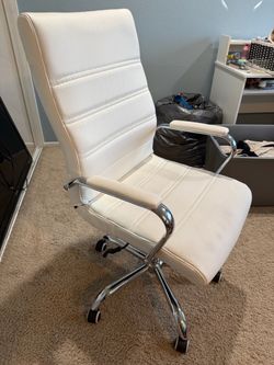*Moving Sale* White Leather office chair