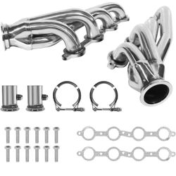 AUTO MART Exhaust Header LS Conversion Swap for Chevy C10 Camaro GMC Chevrolet Silverado LS1 LS2 LS3 4.8L 5.3L 5.7L

