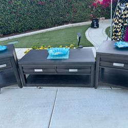 Coffee table and two end tables
