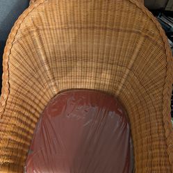 A Pair of Vintage Wicker Rattan Lounge Chairs