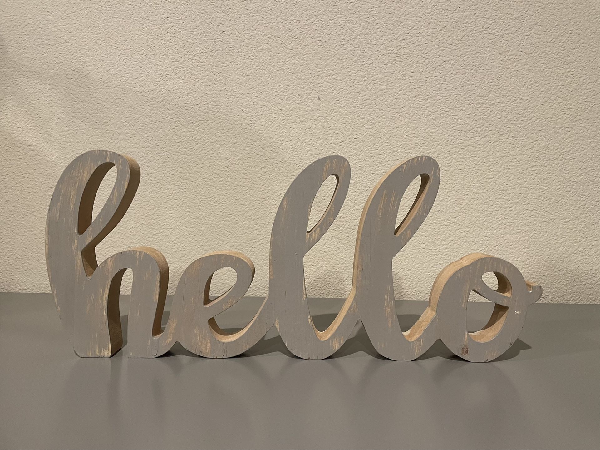 Wooden Hello Sign