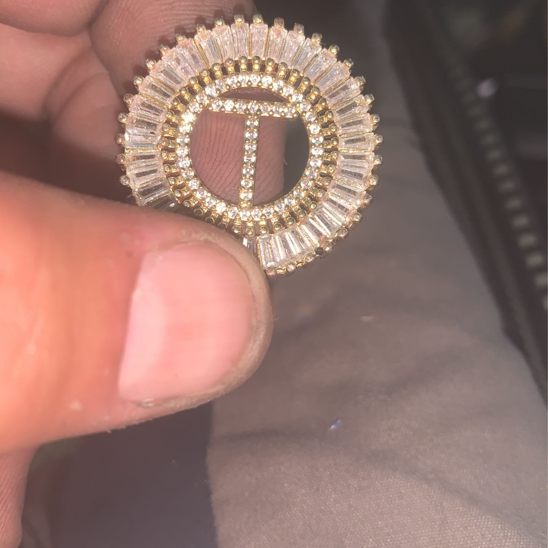 C.Z. 14kt Plate Pendent 