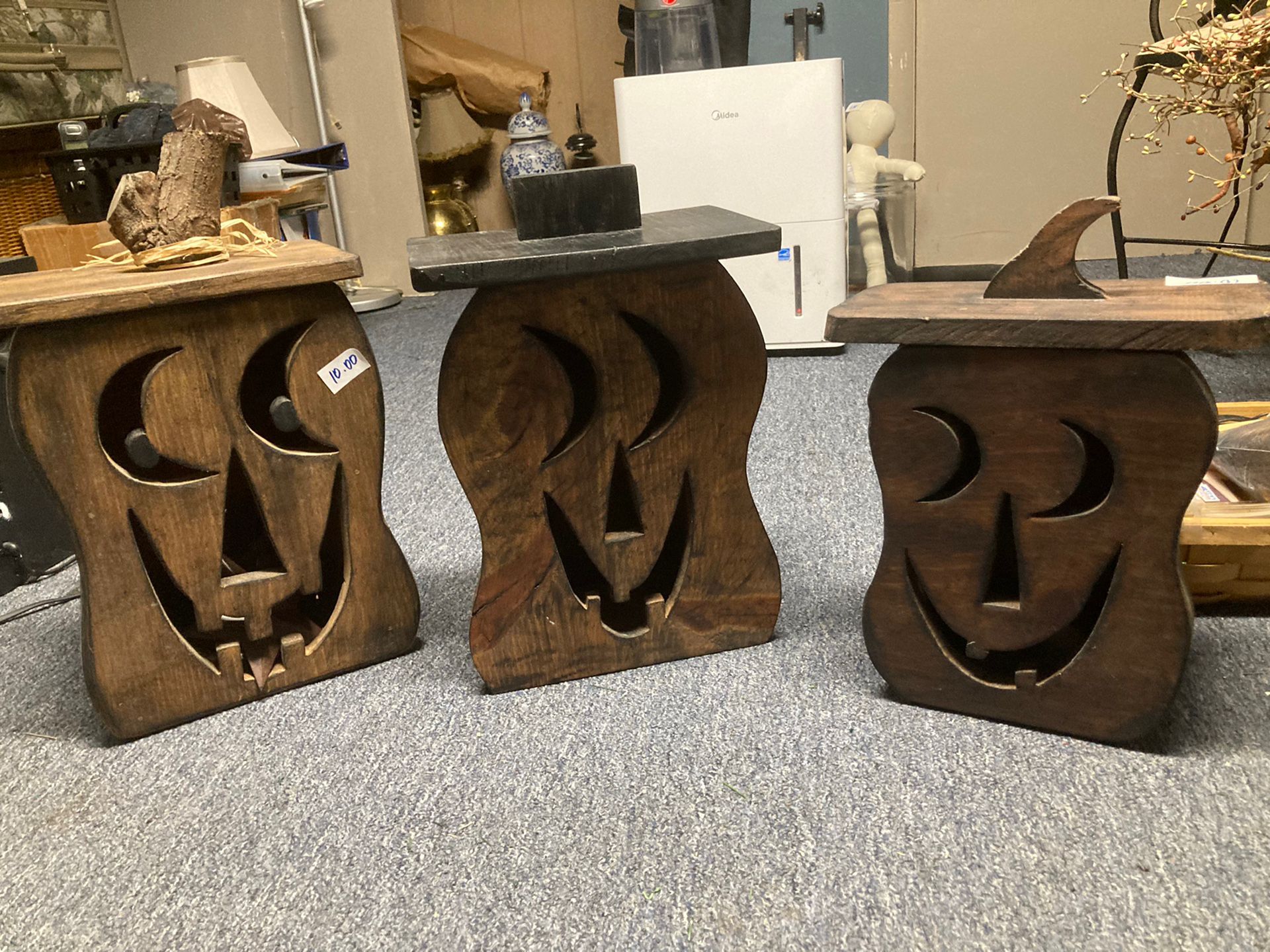 Hand Carved Wooden Pumpkins