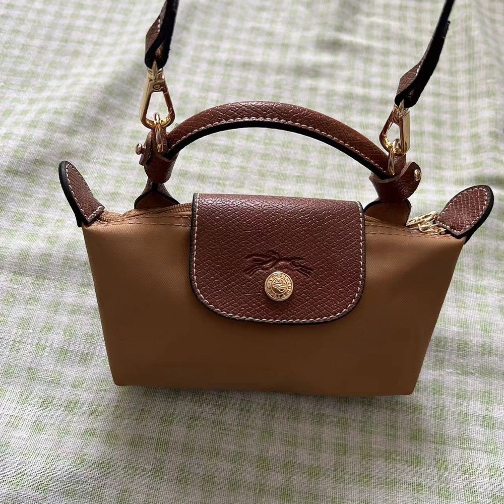 Longchamp Le Pliage Mini Pouch Brown Crossbody Bag