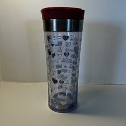Starbucks 12oz. Travel Tumbler with Bike Camera  Phone & Pretzel Motif 