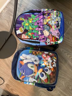 TMNT and Sonic the Hedgehog Kids Backpacks – Set of 2