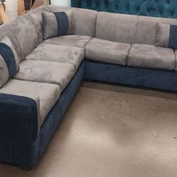 BRAND NEW 9x9ft SECTIONAL SOFA SET, Charcoal Microfiber Combo.  Custom Made 