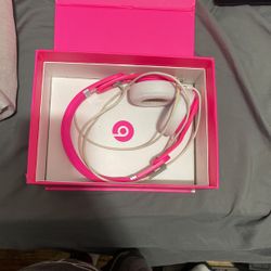 Pink beats Headphones With iPhone Adapter