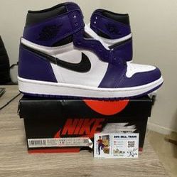 Size 10.5 - Air Jordan 1 Retro OG High Court Purple 2.0 White Toe 