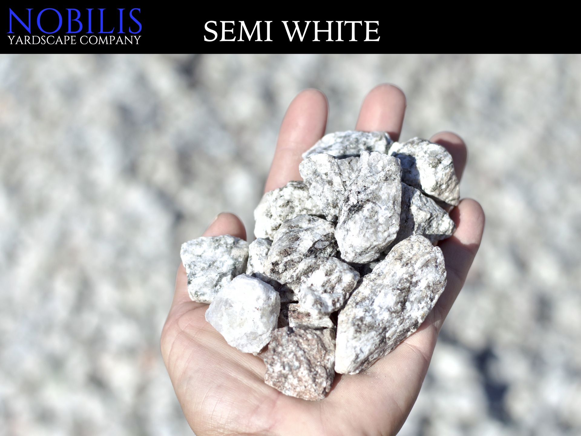 SEMI WHITE - DECORATIVE GARDEN LANDSCAPE GRANITE SLATE YARD GRAVEL GRAVA GRABA PIEDRA ROCK