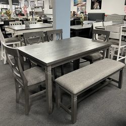 6PC Gray Dining Table Set 💥SALE💥