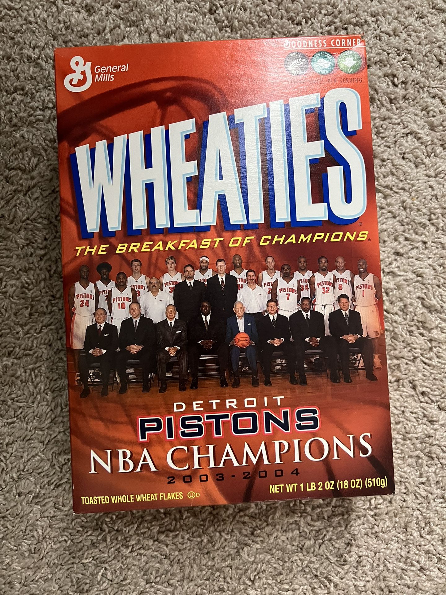 Detroit Pistons 2003 To 2004 Nba Champions Wheaties Box New Unopened Fully Sealed