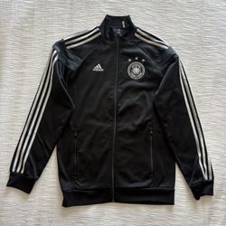 DFB Germany Deutschland Soccer Football Team Track Jacket Top In Black & Grey S