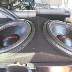 QPower SuperDelux DVC 15" Speakers in Box and Wolfram Ac-3000 Amp