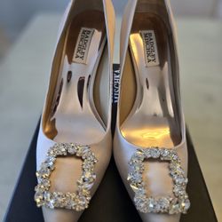 Badgley Mischka Pink Satin Heels