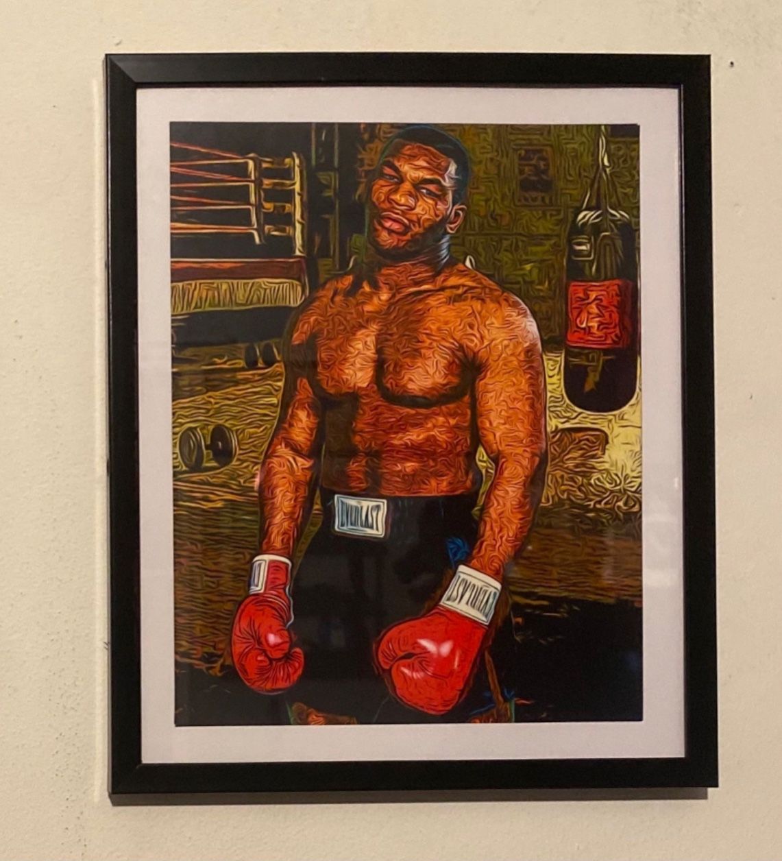 Custom Mike Tyson Art Piece In Boxing Gym