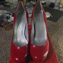 Guess Red Platform Heels