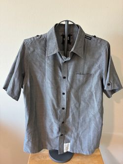 Elm Company Gray Short Sleeve Button-Up Shirt