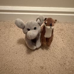 Elephant and Otter Lollipop Holder Plush Set - Cute and Small 