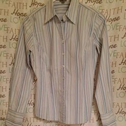 Ann Taylor Striped Women's Blouse,  Size S 