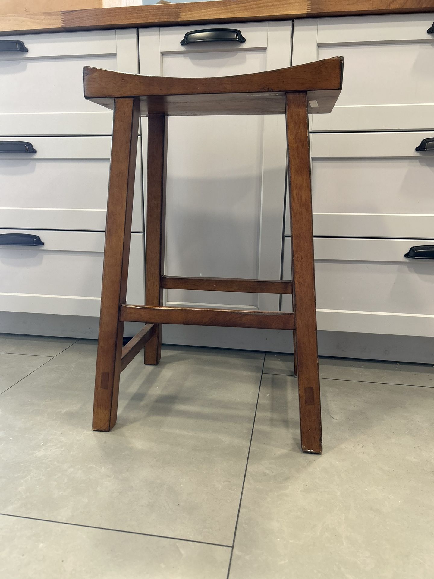 Pottery Barn Wood Tibetan Stool 27” Tall