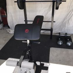 Weight Bench With Dumbbells And Weights 