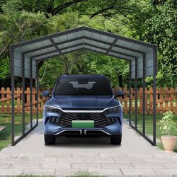 NEW IN BOX Outdoor Carport, 10 X 15 FT Carport, Heavy Duty Carport Canopy with Galvanized Steel Roof