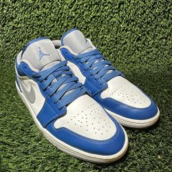 Nike Air Jordan 1 Low True Blue Cement 553558-412 OG I Retro Mens Size 11