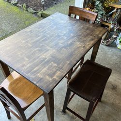 Kitchen Table With 2 Chairs And 2 Stools