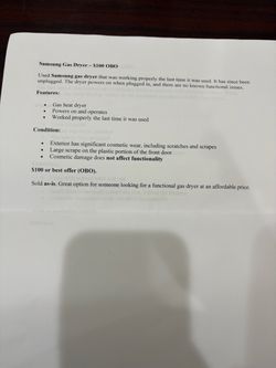 Samsung gas dryer
