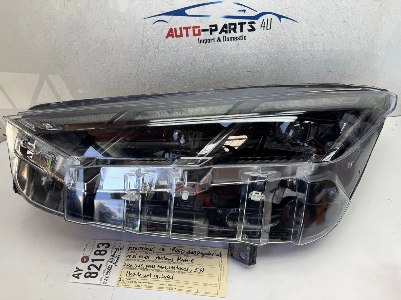 2024 - 2025 FORD MUSTANG MACH-E LEFT LED DUAL PROJECTOR HEADLIGHT OEM AY82183