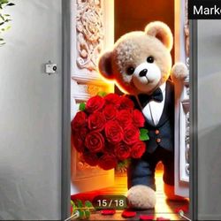 Vinyl Material Valentine's Day Door Cover