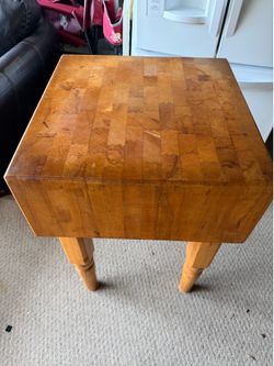 Vintage Solid Wood Butcher Block 🍖🪵