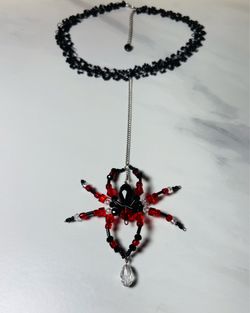 Spider Sun-catcher Choker Necklace New Halloween Accessory Handmade Jewelry