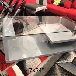 New Glossy Finish Coffee Table Grey Or Red We Finance $39 Initial Payment 