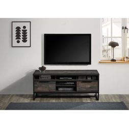 47" L Rustic Gray TV Stand Mueble para TV rústico gris de 47"