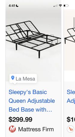 Queen Adjustable Bed Base — Head Raises — Mattress Firm/Sleepy’s — Remote Included