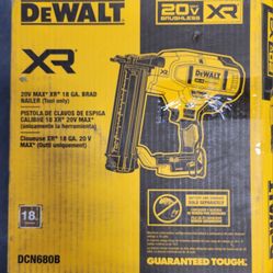 Dewalt 20V MAX XR Lithium-Ion Electric Cordless 18-Gauge Brad Nailer (Tool Only)(Model: DCN680B)
