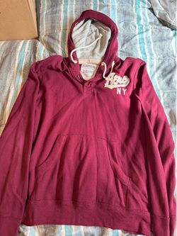 Aeropostale 1987 AERO Distressed NY Hoodie Sweatshirt Maroon SOFT COMFY Size XXL