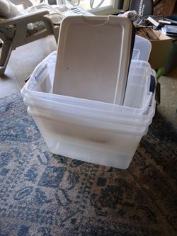 4 plastic stone bins pickup only cash
