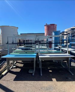 Industrial Assembly Tables - Adjustable Height w/ Upper Framing (Lot Available)