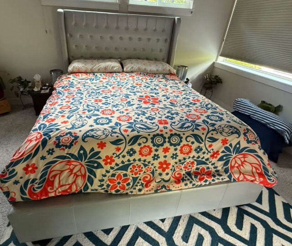 Moving sale! California King Bed with Frame, Box Spring, & Mattress – $300 OBO
