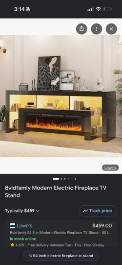 94.8 inch modern electric fire place tv stand