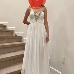 White Prom/Wedding Dress/ Corset like 