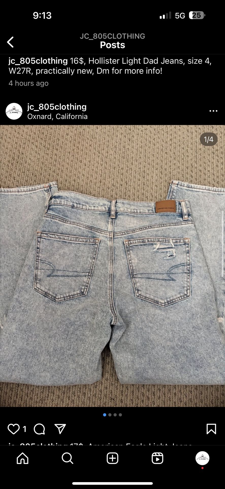 light American eagle mom jeans