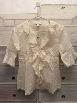 Ann Taylor Ivory Cotton Shirt