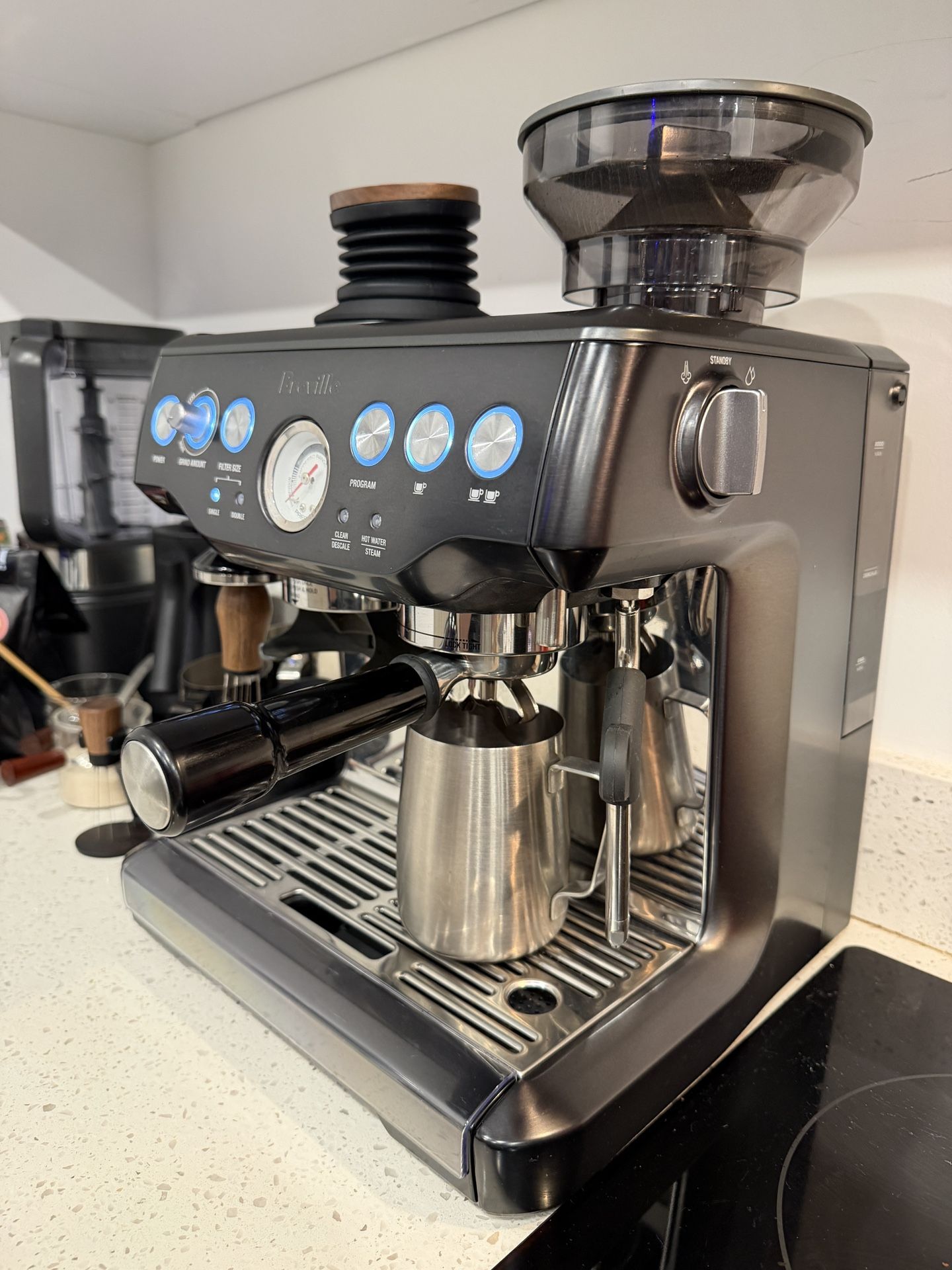 Breville Barista Express Espresso Machine Black Stainless Steel Hearth & Hand with Magnolia